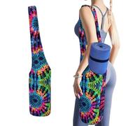 YHEGBFD Borsa portaoggetti per tappetino da yoga, motivo tribù esotico, stampa tie-dye, per allenamenti a casa su tappeto, tappetino da yoga antiscivolo, pieghevole, tappetino da yoga, borsa per