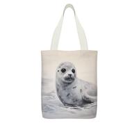 YHEGBFD Borsa tote in tela con stampa di sigillo di arpa, borsa a tracolla, borsa a tracolla riutilizzabile in tela con cerniera e tasca interna, 32 x 38 cm