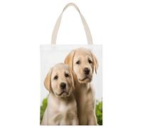 YHEGBFD Borsa tote in tela, divertente Labrador cucciolo di cane stampa tote borse, borsa a tracolla, elegante borsa di tela, borse di tela riutilizzabili
