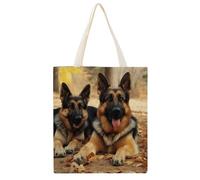 YHEGBFD Borse di tela, borsa di tela stampata cane pastore tedesco, borsa di tela, borse della spesa riutilizzabili, borsa di tela estetica di tela