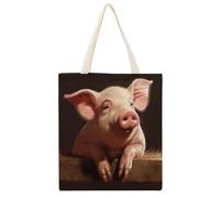 YHEGBFD Borse di tela, borsa di totalizzatore della stampa del maiale sveglio sciocco, borsa di tela, borse della spesa riutilizzabili, borsa di totalizzatore estetica della tela