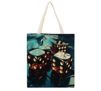 YHEGBFD Borse di tela, borsa di totalizzatore della stampa grafica dei dadi, borsa di tela, borse della drogheria riutilizzabili, borsa di totalizzatore estetica della tela