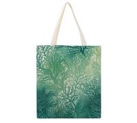 YHEGBFD Borse di tela, Borsa di totalizzatore di stampa di alghe blu mare verde, borsa di tela, borse della spesa riutilizzabili, borsa di totalizzatore estetica della tela