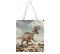 YHEGBFD Borse di tela, Dinosauro che cammina dinosauro che cammina la borsa di totalizzatore della stampa, borsa di tela, borse della spesa riutilizzabili, borsa di tela estetica di tela