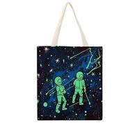 YHEGBFD Borse di tela, Glow in The Dark Print Tote Bag, borsa di tela, borse della drogheria riutilizzabili, borsa di totalizzatore estetica della tela