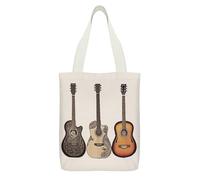 YHEGBFD Borse tote, borse di tela con stampa chitarra, borsa a tracolla, borse di tela riutilizzabili con cerniera e tasca interna