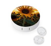 YHEGBFD Caso dello spettacolo,Caso di lenti a contatto del girasole dell'agricoltura,Cassa portatile delle lenti a contatto,Scatola di lenti