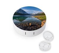 YHEGBFD Caso dello spettacolo,Cassa delle lenti a contatto del parco nazionale del ghiacciaio,Cassa portatile delle lenti a contatto,Scatola per lenti a contatto