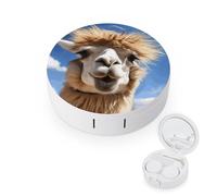 YHEGBFD Caso dello spettacolo,Custodia per lenti a contatto con lama di alpaca divertente,Custodia portatile per lenti a contatto,Scatola per lenti a contatto