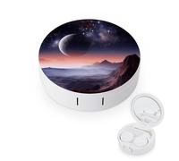 YHEGBFD Caso dello spettacolo,Custodia per lenti a contatto Galaxy Nature Planet,Custodia portatile per lenti a contatto,Scatola per lenti a contatto con specchio