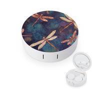 YHEGBFD Caso dello spettacolo,Custodia per lenti a contatto libellula dipinte a mano,Custodia per lenti a contatto portatile,Scatola per lenti