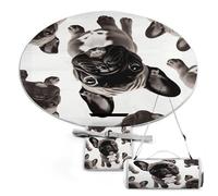 YHEGBFD Coperta da picnic Bulldog francese tappetino da picnic pieghevole coperta da spiaggia compatta, per primavera estate campeggio, parco, viaggio coperta portatile da campeggio