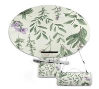 YHEGBFD Coperta da picnic con fiori verdi, erbe, foglie e rami di salvia, tappetino da picnic, pieghevole, compatta, coperta da spiaggia, per primavera, estate, campeggio, parco, viaggi, coperta