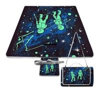 YHEGBFD Coperte da picnic che si illuminano al buio, tappetino da picnic pieghevole e compatto, coperta da spiaggia per primavera, estate, campeggio, parco, viaggi, coperta portatile da campeggio, 147