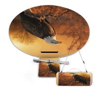 YHEGBFD Coperte da picnic Golden Sunset Bald Eagle Tappetino da picnic pieghevole compatto coperta da spiaggia per primavera estate campeggio, parco, viaggio coperta portatile da campeggio