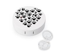 YHEGBFD Custodia per occhiali, custodia per lenti a contatto a forma di cuore con impronta di zampa di cane, custodia per lenti a contatto portatile,Scatola per lenti a