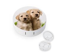 YHEGBFD Custodia per occhiali, custodia per lenti a contatto con cane labrador divertente, custodia per lenti a contatto, scatola per lenti a contatto con specchio