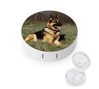 YHEGBFD Custodia per occhiali, custodia per lenti a contatto con cane pastore tedesco, custodia per lenti a contatto, scatola per lenti a contatto con specchio