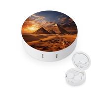 YHEGBFD Custodia per occhiali, custodia per lenti a contatto con piramidi egiziane, custodia per lenti a contatto, scatola per lenti a contatto con specchio