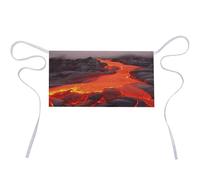 YHEGBFD Grembiule da cucina, con stampa lava rossa, da donna, per cameriere, unisex, con tasche