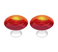 YHEGBFD Manopole rotonde,Manopole per cassettiere con stampa alba rossa,Maniglia per cassetti,Manopole decorative,Manopole per armadi con viti