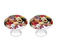 YHEGBFD Manopole rotonde,Manopole per comò con stampa di alimenti sani,Maniglia per cassetti,Manopole decorative,Manopole per armadi con viti