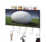 YHEGBFD Portachiavi da parete,Gancio portachiavi da parete con stampa palla da golf,Organizer per posta con ganci,Chiave a parete e supporto per posta