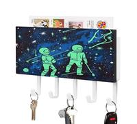 YHEGBFD Portachiavi da parete,Glow in The Dark Print Wall Key Hanger,Organizer per posta con ganci, portachiavi a parete e porta posta