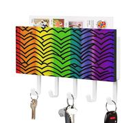 YHEGBFD Portachiavi da parete, motivo arcobaleno Gay Pride, portachiavi da parete, organizer per posta con ganci, portachiavi da parete e porta posta