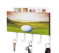 YHEGBFD Portachiavi per parete,Golf Sport Stampa Wall Key Hanger,Posta Organizer con ganci,Chiave a parete e porta posta