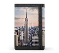 YHEGBFD Portafoglio, Empire State Building Trifold Portafoglio, portafoglio con portachiavi, blocco Trifold portafoglio elegante e sottile per uomini e donne, Empire State Building, taglia unica