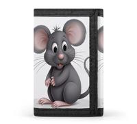 YHEGBFD Portafoglio, grigio Rat Trifold Portafoglio, portafoglio con portachiavi, blocco Trifold portafoglio elegante e sottile per uomini e donne., Ratto grigio, taglia unica, moderno