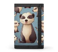 YHEGBFD Portafoglio, Hairy Ferret Trifold Portafoglio, portafoglio con portachiavi, blocco Trifold portafoglio elegante e sottile per uomini e donne, furetto peloso, taglia unica, moderno