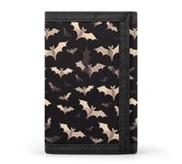 YHEGBFD Portafoglio, Halloween Flying Bats Trifold Portafoglio, portafoglio con portachiavi, blocco Trifold portafoglio elegante e sottile per uomini e donne, pipistrelli volanti di Halloween, taglia