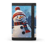 YHEGBFD Portafoglio, Happy Snowman Trifold Portafoglio, portafoglio con portachiavi, blocco Trifold portafoglio elegante e sottile per uomini e donne, pupazzo di neve felice, taglia unica, moderno