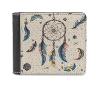 YHEGBFD Portafoglio sottile da uomo, con stampa acchiappasogni e luna, portafoglio per carte, portafogli bifold, portafogli con tasca frontale da uomo, stile, taglia unica, moderno