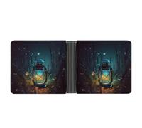 YHEGBFD Portafoglio sottile da uomo, con stampa di lucciole e lanterne, portafoglio per carte, portafogli da uomo, portafogli a doppia piega da uomo, stile unico, moderno