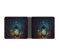 YHEGBFD Portafoglio sottile da uomo, con stampa di lucciole e lanterne, portafoglio per carte, portafogli bifold, portafogli con tasca frontale da uomo, stile, taglia unica, moderno
