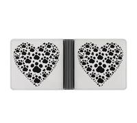 YHEGBFD Portafoglio sottile da uomo, con stampa di zampa di cane e cuore, portafoglio da uomo, portafogli bifold da uomo, stile unico, moderno