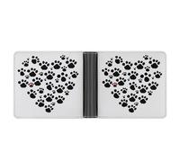 YHEGBFD Portafoglio sottile da uomo, con stampa di zampa di cane e cuore, portafoglio da uomo, portafoglio per carte, portafogli bifold, tasca frontale da uomo, stile, taglia unica, moderno