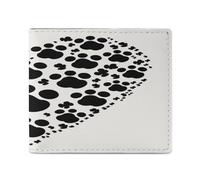 YHEGBFD Portafoglio sottile da uomo, con stampa di zampa di cane e cuore, portafoglio da uomo, portafogli bifold da uomo, stile unico, moderno