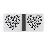 YHEGBFD Portafoglio sottile da uomo, con stampa di zampa di cane e cuore, portafoglio da uomo, portafogli bifold da uomo, stile unico, moderno