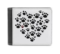 YHEGBFD Portafoglio sottile da uomo, con stampa di zampa di cane e cuore, portafoglio da uomo, portafogli bifold da uomo, stile unico, moderno