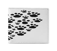 YHEGBFD Portafoglio sottile da uomo, con stampa di zampa di cane e cuore, portafoglio da uomo, portafogli bifold da uomo, stile unico, moderno