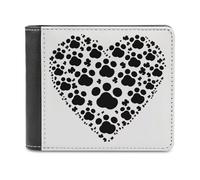 YHEGBFD Portafoglio sottile da uomo, con stampa di zampa di cane e cuore, portafoglio da uomo, portafoglio per carte, portafogli bifold, tasca frontale da uomo, stile, taglia unica, moderno