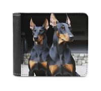 YHEGBFD Portafoglio sottile da uomo, con stampa Doberman, portafoglio per carte, portafogli bifold, portafogli con tasca frontale da uomo, stile, taglia unica, moderno