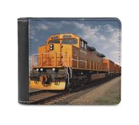 YHEGBFD Portafoglio sottile da uomo, stampa treno merci, portafoglio per carte, portafogli bifold, portafogli con tasca frontale da uomo, stile, taglia unica, moderno