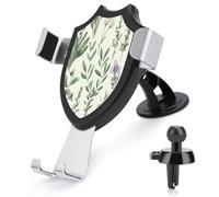 YHEGBFD Supporto per telefono da auto, con fiori verdi e foglie di salvia e rami, supporto per telefono cellulare per auto, supporto per telefono per tutti gli smartphone.