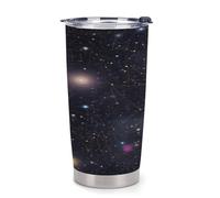 YHEGBFD Tazza da caffè da viaggio, tazza da caffè con stampa di galassie con ammassi stellari, tazza da caffè, tazze da caffè a prova di fuoriuscite, tazze da caffè in plastica con coperchi