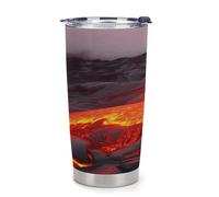 YHEGBFD Tazza da caffè da viaggio, tazza di auto con stampa lava rossa, tazza da caffè, tazze da caffè a prova di fuoriuscite, tazze da caffè in plastica con coperchi
